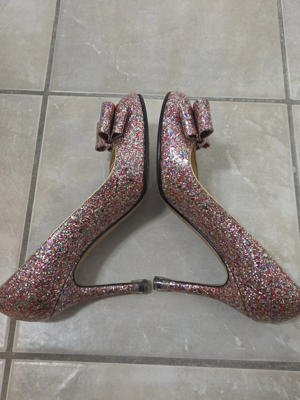 Kate Spade - Krysta Glitter Pumps w/Bow - Size 8
